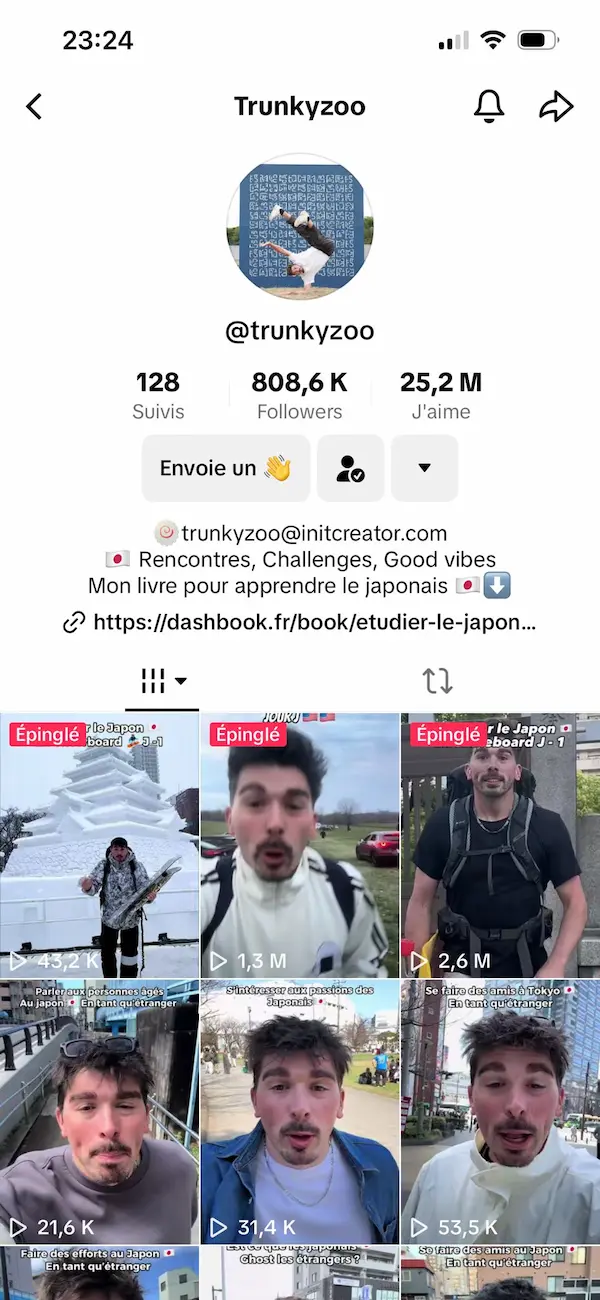 Profil Instagram de Trunky avec 162K abonnés